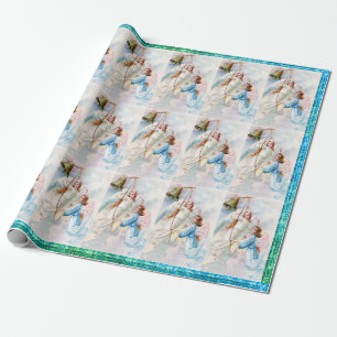 Söt Änglar med Papper radbrytning Presentpapper