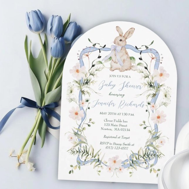 Söt ängskanin Vildblomma Band Baby Shower Inbjudningar (Skapare uppladdad)