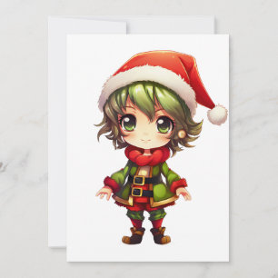 Söt Anime Älva Julkort