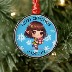 Söt Anime Asiatisk Alv Personlig Jul Julgransprydnad Metall