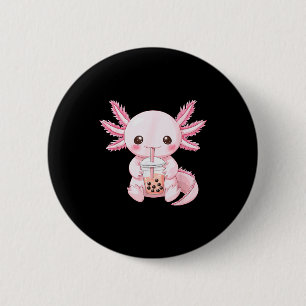 Söt Anime Axolotl Boba Knapp