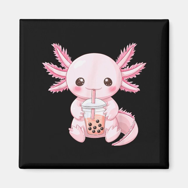Söt Anime Axolotl Boba  Magnet (Framsidan)