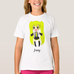 Söt Anime Blond Tjej Personlig T-Shirt
