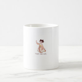 Söt Anime Chibi Flicka Bra Vibe Endast Estetik Kaffemugg