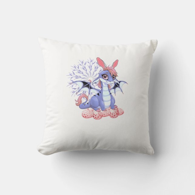 Söt Anime Drak Kanin Påsk Tröja Småbarns Flicka Kudde (Framsida)