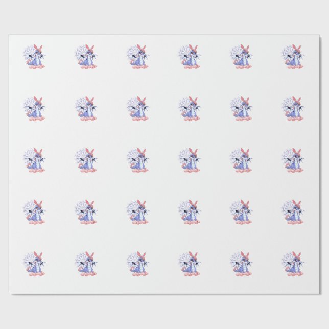 Söt Anime Drak Kanin Påsk Tröja Småbarnsflicka  Presentpapper (Platt)