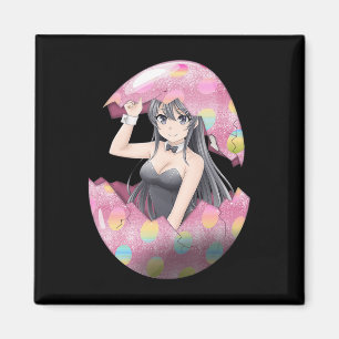 Söt Anime Flick Easter Kanin Ägg Söt Waifu Öst Magnet