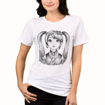 Söt Anime Flickas Flätor Linje Konst Skiss Grafisk