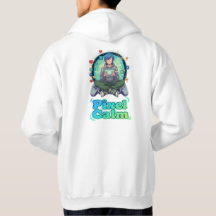 Söt Anime Gamer Pojke Pixel Lugn Hoodie
