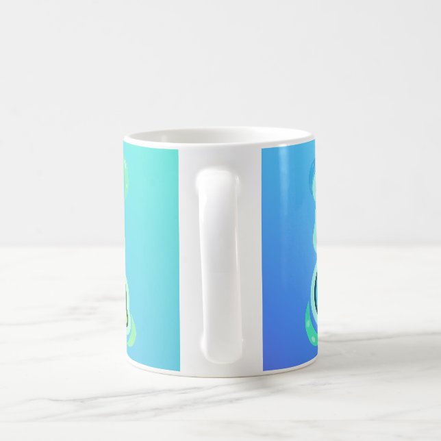 Söt Anime Gamer Pojke Pixel Lugn Kaffemugg (Handtag)