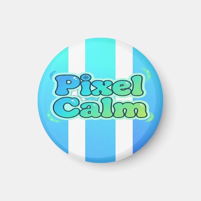 Söt Anime Gamer Pojke Pixel Lugn Magnet (Framsidan)