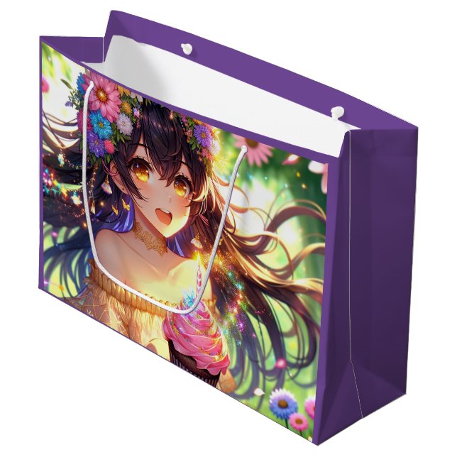 Söt Anime Girl Birthday (Framsidan Vinklad)