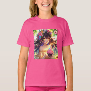 Söt Anime Girl Birthday T Shirt