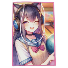Söt Anime Girl in Bowling Födelsedagsfest