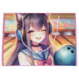 Söt Anime Girl in Bowling Födelsedagsfest