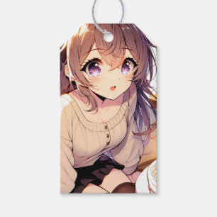 Söt Anime Girl To and from Presentetikett