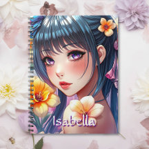 Söt Anime Girl with Daffodils Personlig