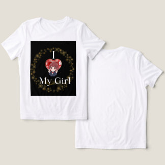 Söt Anime Jag älskar min tjej hjärta gnistrande t- T Shirt
