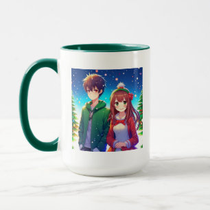 Söt Anime-Julpar Mugg