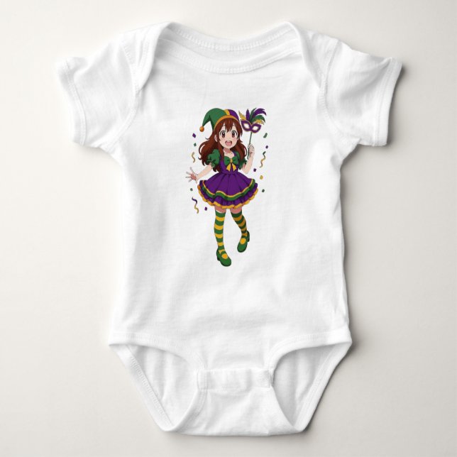 Söt anime Mardi Gras-flicka T Shirt (Framsida)