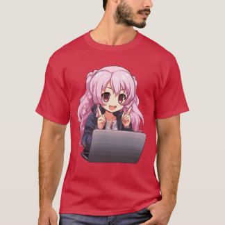 Söt Anime- och Spelande Anime-älskare Tjej vänner T Shirt