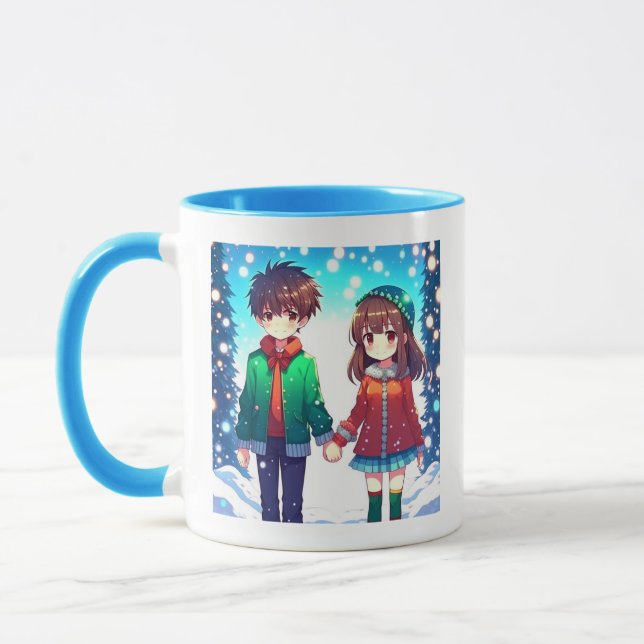 Söt Anime Par | Vår Första Jul Mugg (Vänster)