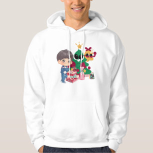 Söt Anime Pojke Träningskostym Julgran Roligt Hoodie