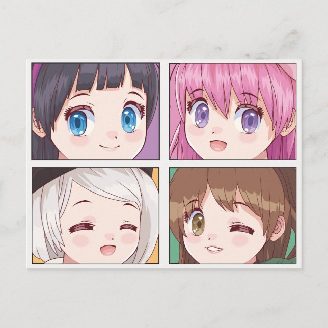 Söt Anime Postkort Vykort (Framsida)