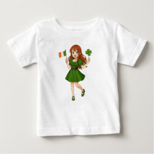 Söt anime rödhårig Saint Patrick's Day T Shirt