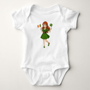 Söt anime rödhårig Saint Patrick's Day T Shirt
