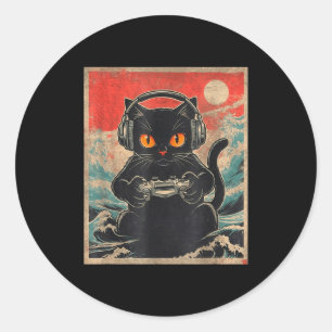Söt Anime Spelare Kawaii Katt Japanskt Spelpresent Runt Klistermärke