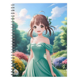 Söt Anime Tjej Anteckningsbok
