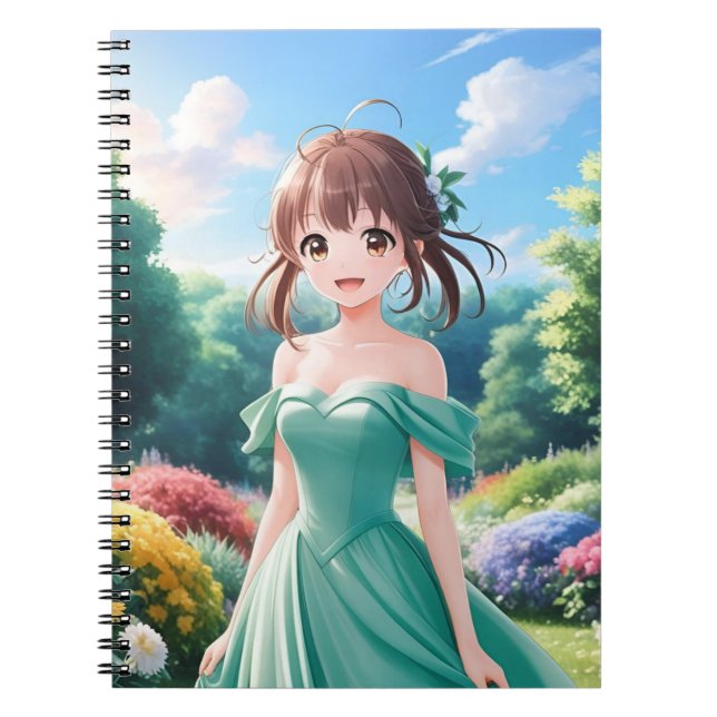 Söt Anime Tjej Anteckningsbok (Framsidan)