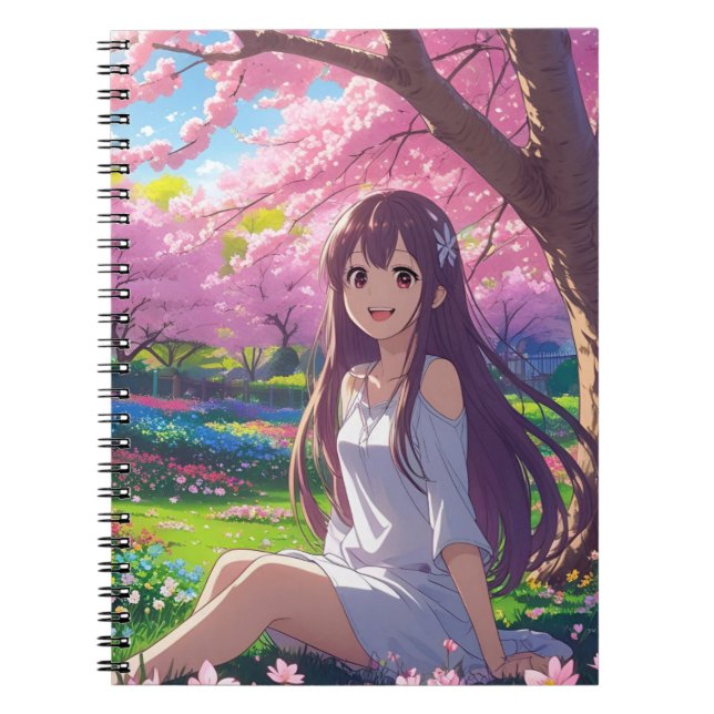 Söt Anime Tjej Anteckningsbok (Framsidan)