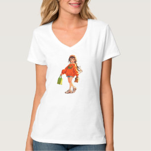 Söt Anime-Tjej som Handlar - Livlig Gatustil & T Shirt