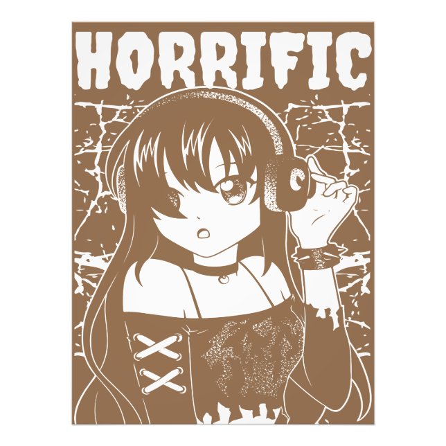 Söt animeflicka  fototryck (Framsidan)