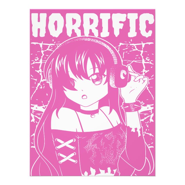 Söt animeflicka  fototryck (Framsidan)