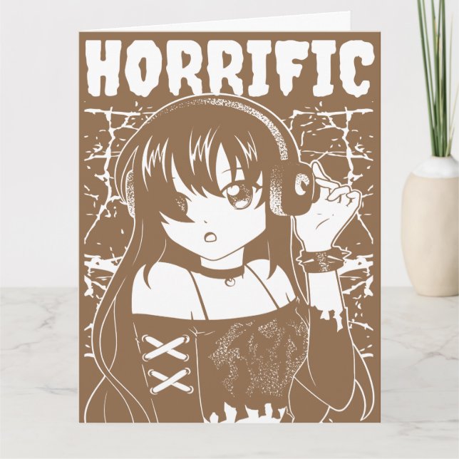 Söt animeflicka  kort (Framsida)