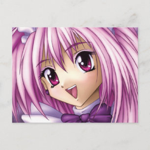 Söt Animeflicka Piga Vykort