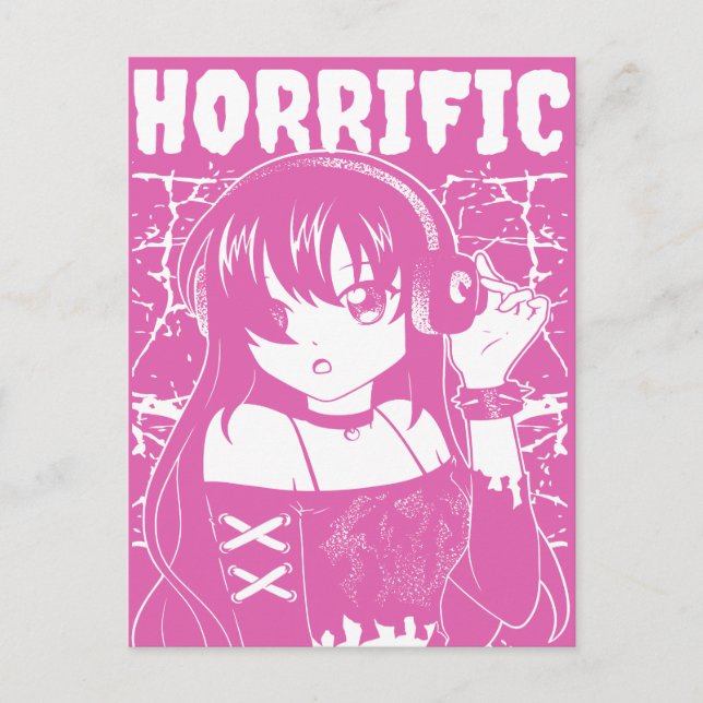 Söt animeflicka  vykort (Framsida)