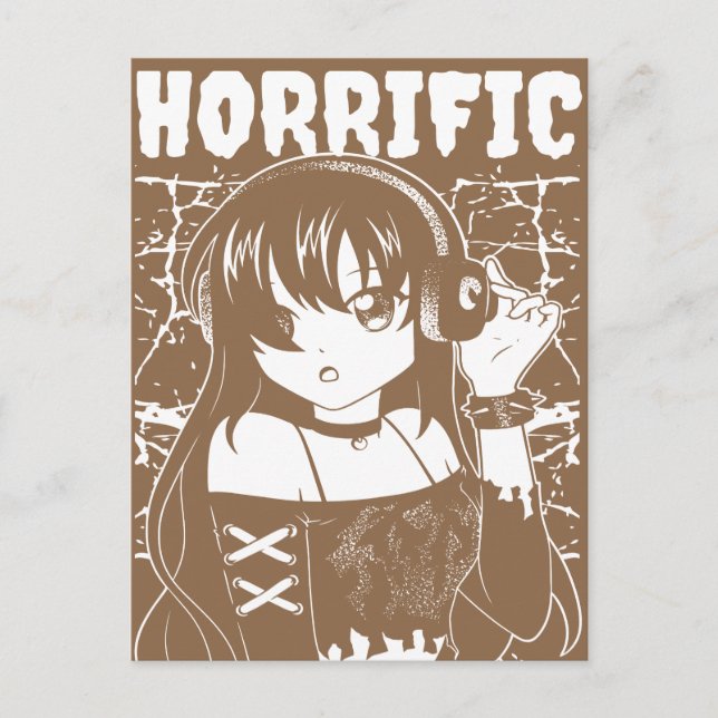 Söt animeflicka  vykort (Framsida)