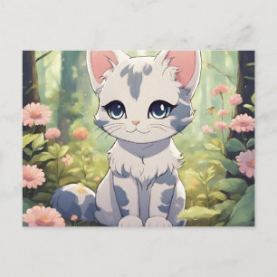 Söt animerad katt för kattälskare vykort