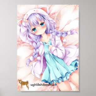 söt animerad tjej poster