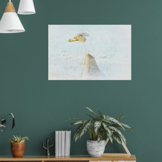 Söt Anka Art Pastel Stil Poster (Vardagsrum 1)