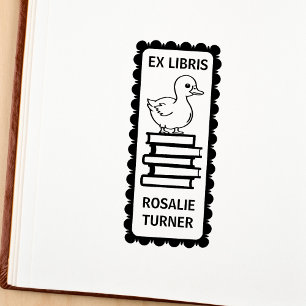 Söt anka Ex Libris bokmärke Stämpel