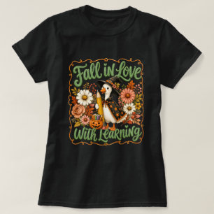 Söt anka häxa förälskar sig i lärande grafik t shirt