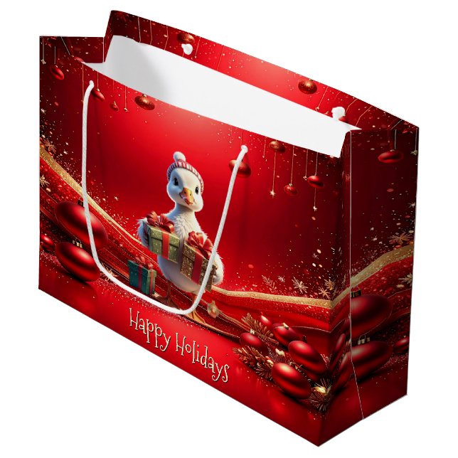 Söt anka jul presentpåse (Framsidan Vinklad)