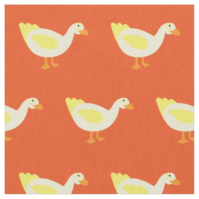 Söt anka Kid Baby Nursery Orange Tyg (Närbild)