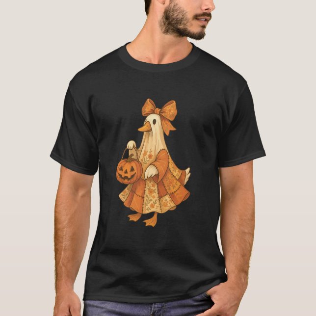 Söt anka lapptäcke Halloween-fest T Shirt (Framsida)