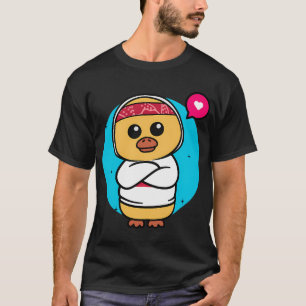 Söt anka som bär röd bandana och hoodie t shirt